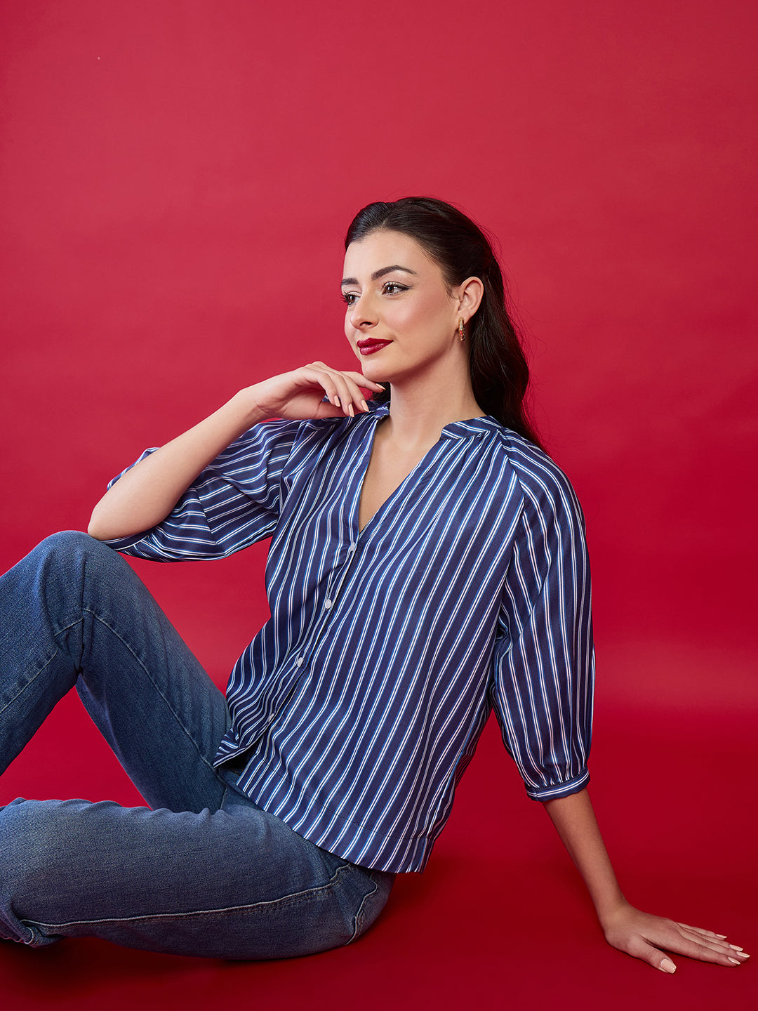 Puff Sleeve Pure Linen Shirt