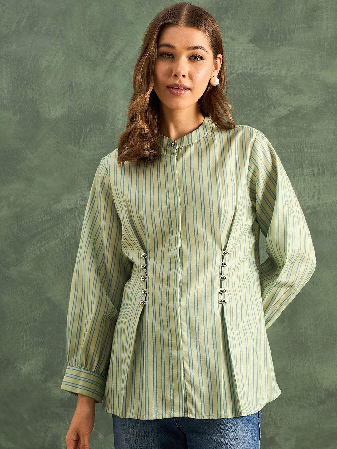 Pure Linen Pleated Shirt
