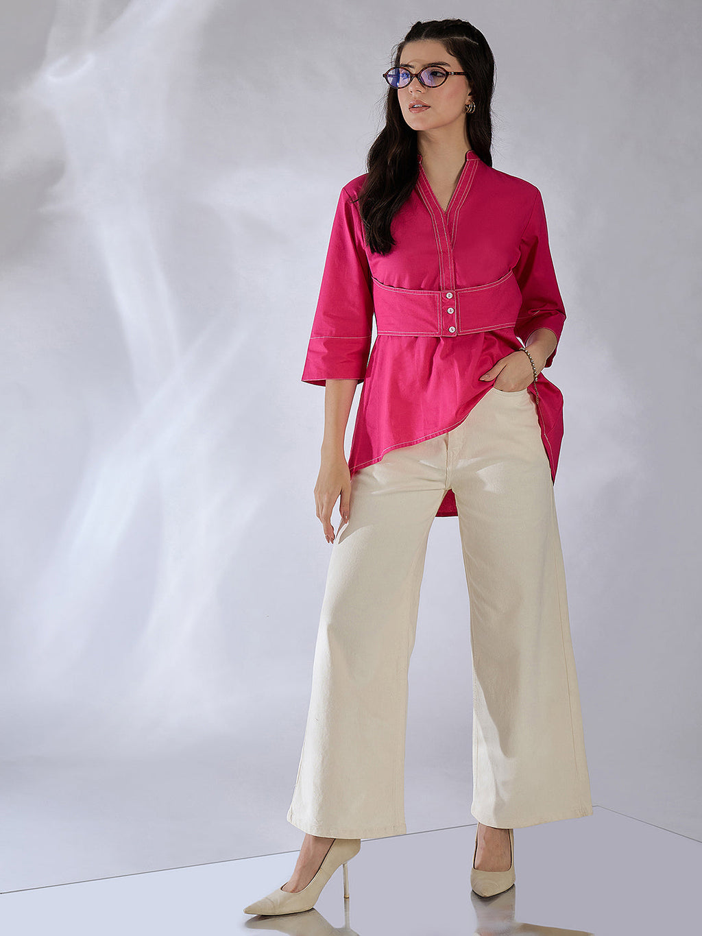 Corset Panelled Cotton Shirt