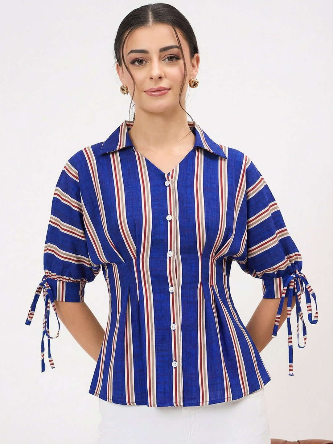 Puff Sleeve Waisted Shirt