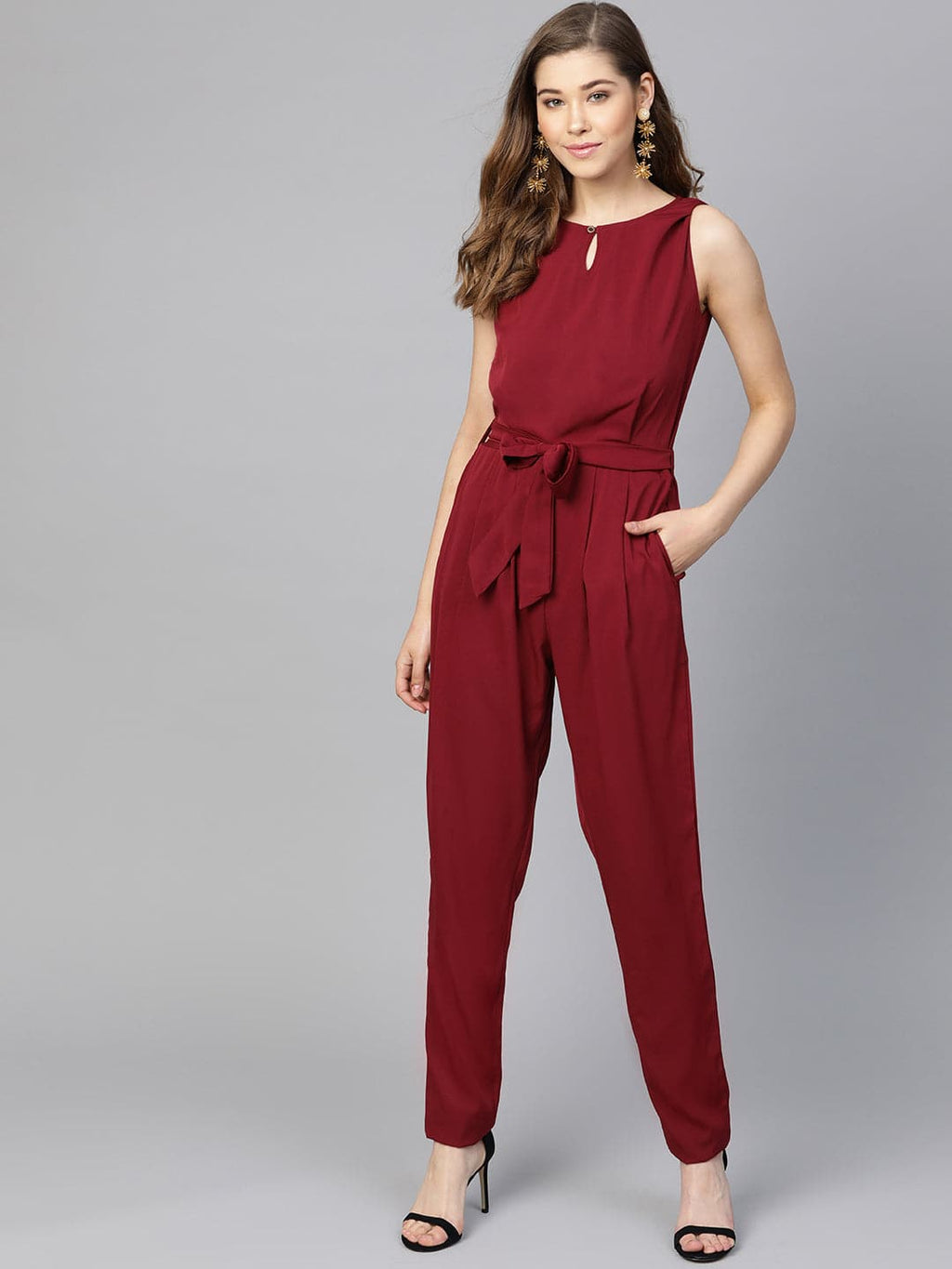 Keyhole Jumpsuit with Belt