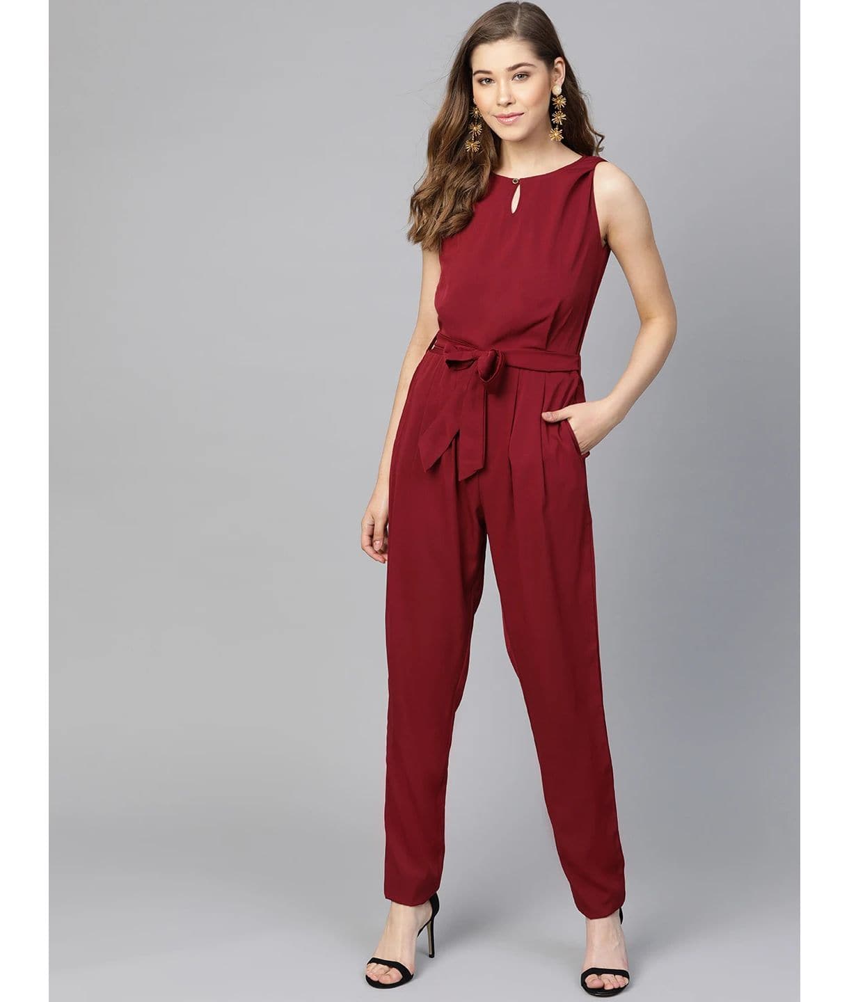 Keyhole Jumpsuit with Belt