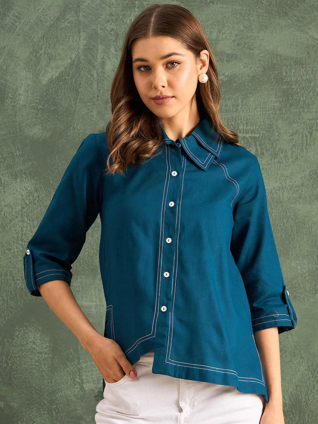 Asymmetric Pure Cotton Shirt