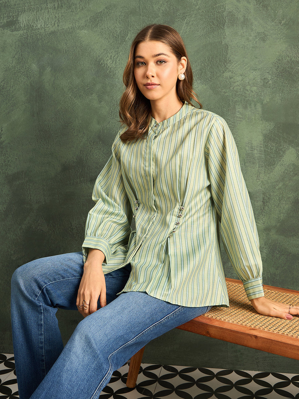 Pure Linen Pleated Shirt