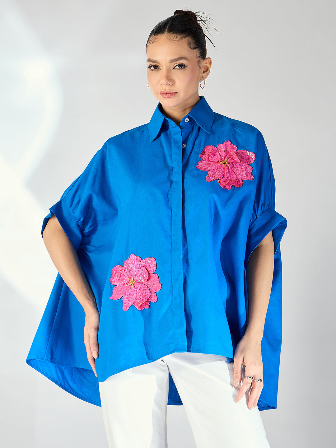 Antifit Embellished Pure Cotton Shirt