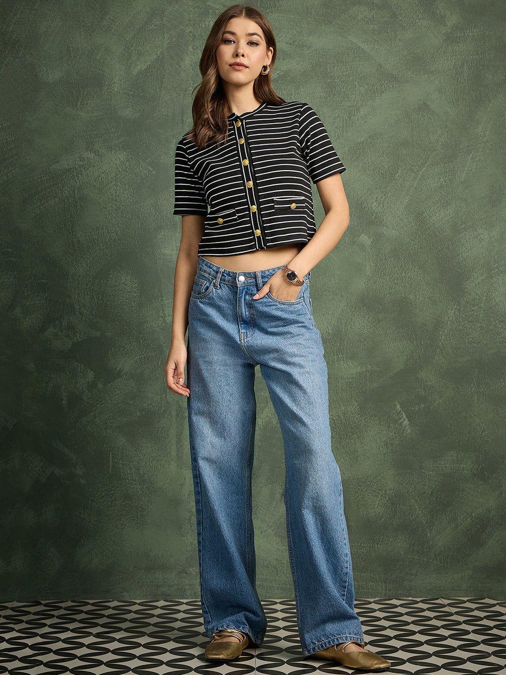 Stretchable Buttoned Waistcoat Top