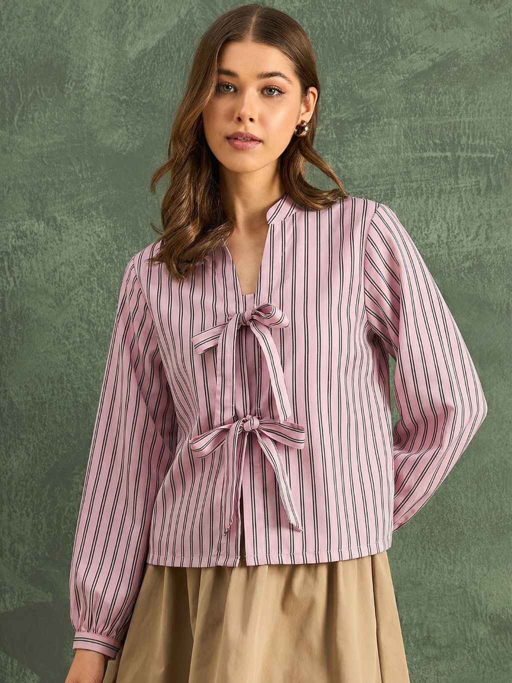 Pure Linen Front Tie-up Top