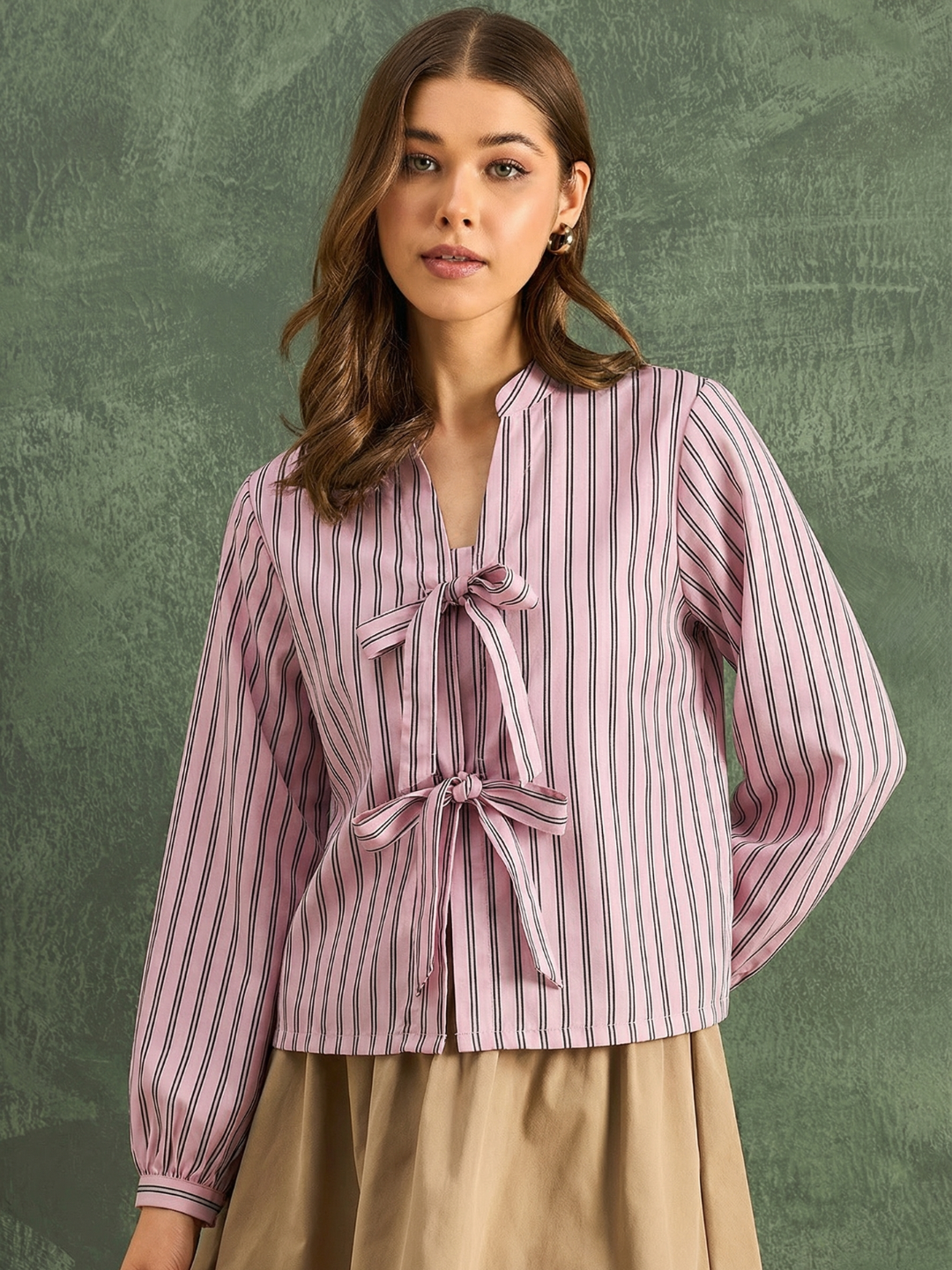 Pure Linen Front Tie-up Top