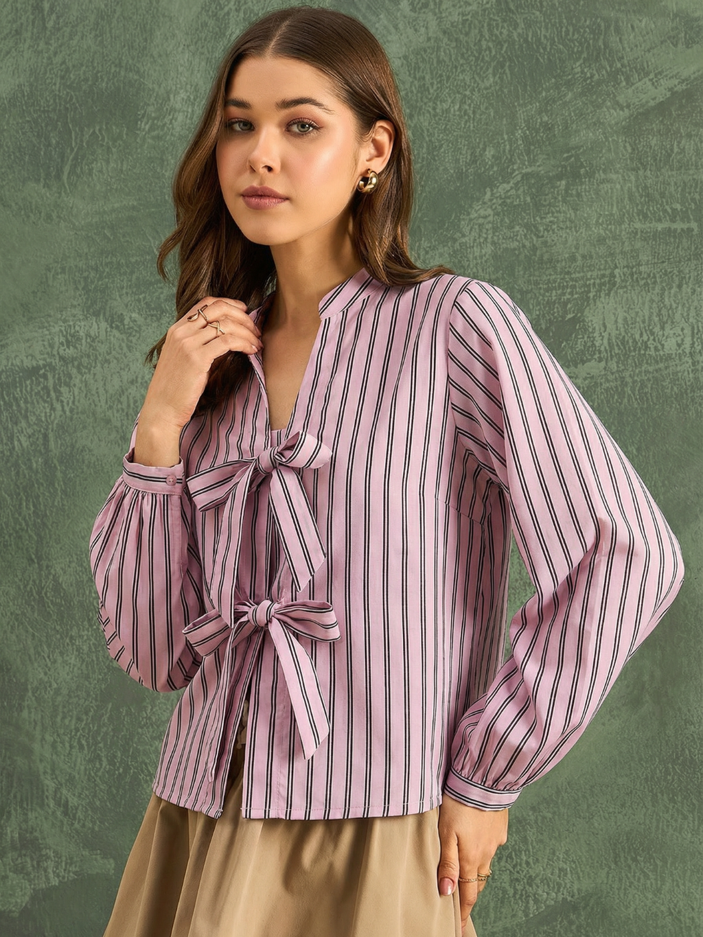 Pure Linen Front Tie-up Top