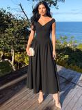 Stretchable One Shoulder Drop Waist Maxi Dress
