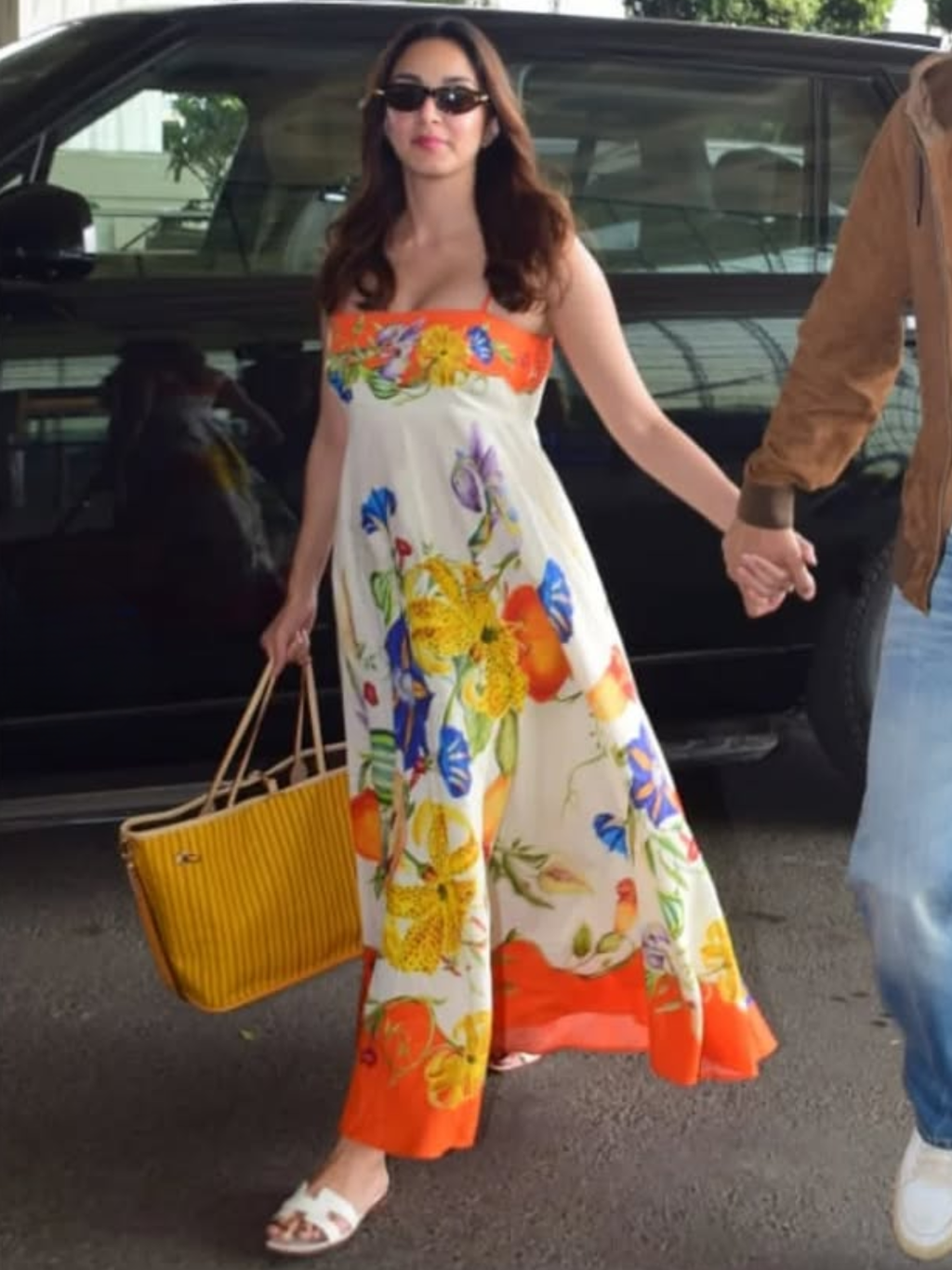 Printed A-Line Linen Maxi Dress